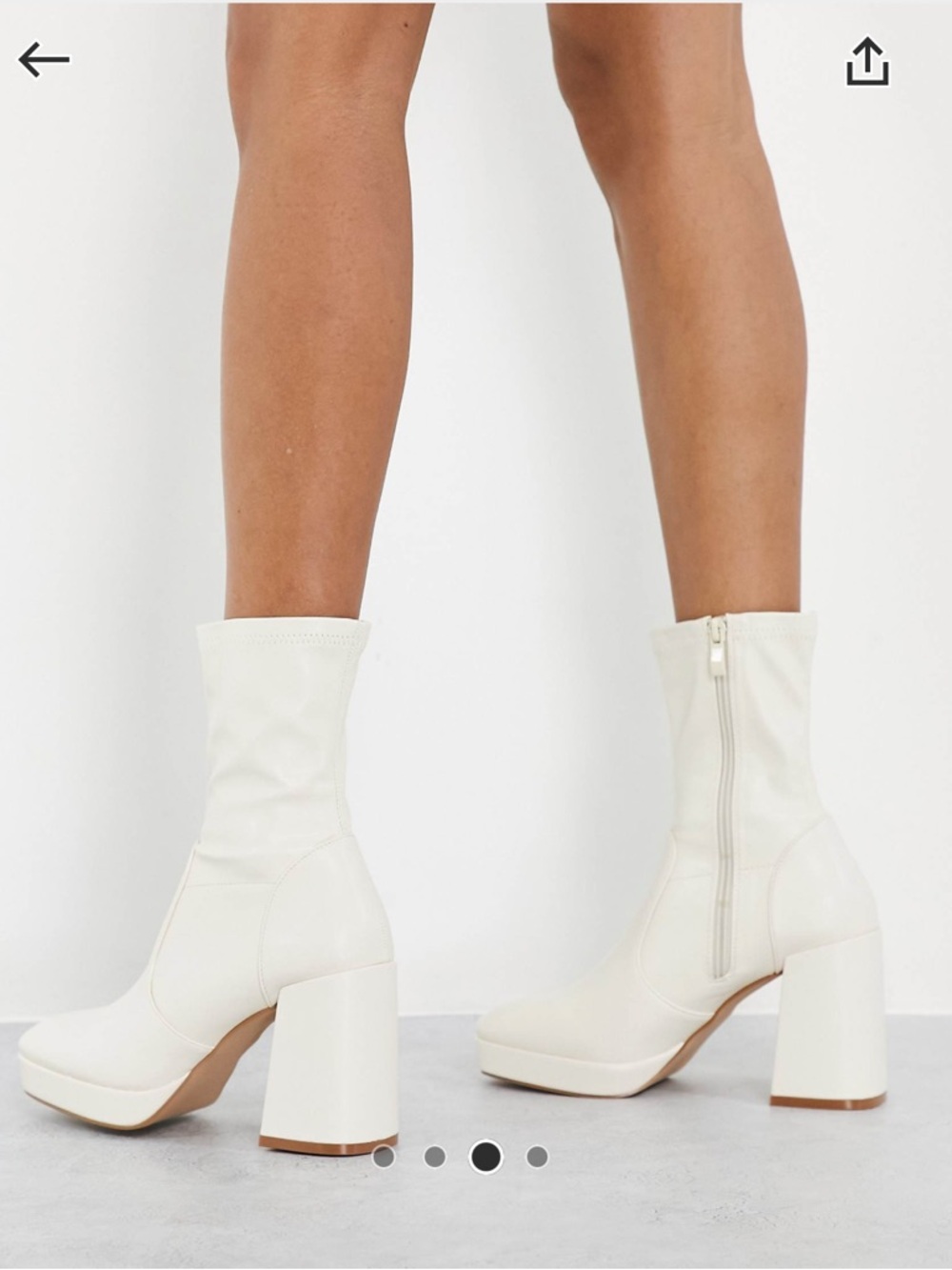 RAID canon mid heel platform sock boot in cream